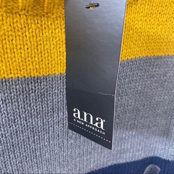 ANA Color Block Pullover Mock Neck Sweater Sz XL - Picture 8 of 10